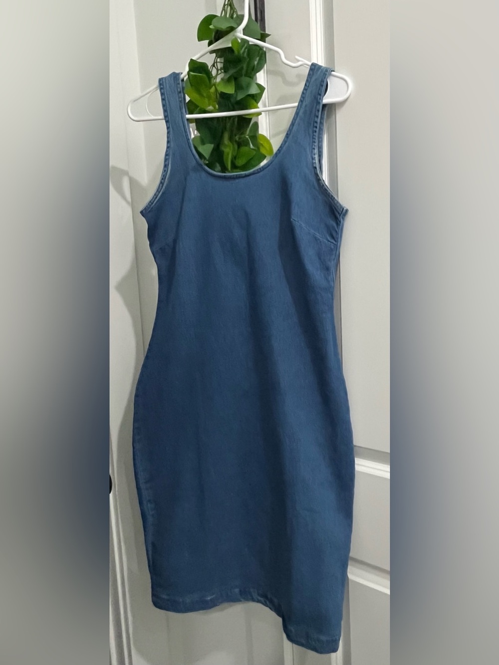 Derek Heart Sleeveless Midi Denim Dress - Blue
